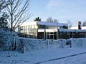Front view of our school - snow scene