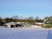 Back view of our school - snow scene